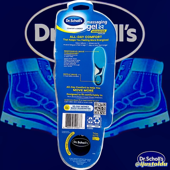 Dr. Scholl's Energizing Comfort Massaging Gel Advanced Insoles | Women Size 6-10 - Picture 5 of 12